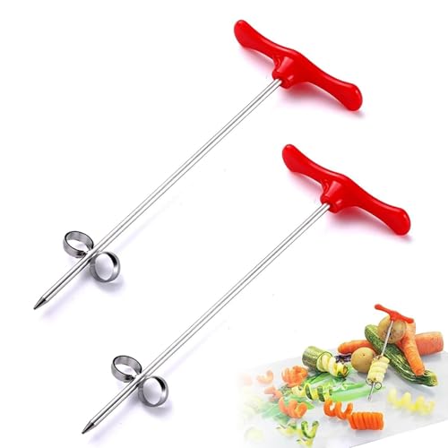 KOMUNJ 2 Stück Gemüse Spiralschneider, Handbuch Kartoffel Karotte Gurke Carving Roller für Gesunde Snacks Chips Partys Dekor von KOMUNJ