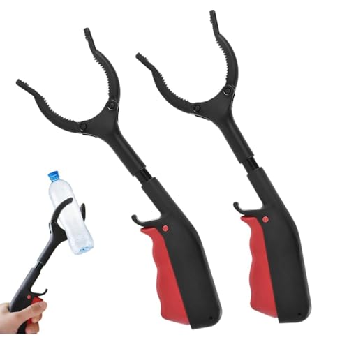 KOMUNJ 2 Stück Senioren Kurz MüLlgreifer, 30 cm Tragbare MüLlsammelzange Multifunktionale Müllzange HygienemüLlklammern Greifarm Garten Greifer für die Müllabfuh von KOMUNJ