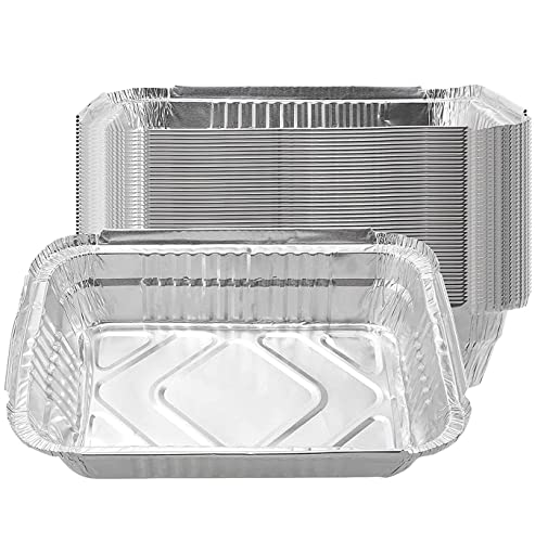 KOMUNJ 25 Stück Alu Grillschalen Aluminium aluschalen Grill klein alu tropfschalen, 670ml Alu backformen Lebensmittelbehälter Alufolie-Schalen, für Kochen Braten Backen Fettauffangschalen von KOMUNJ