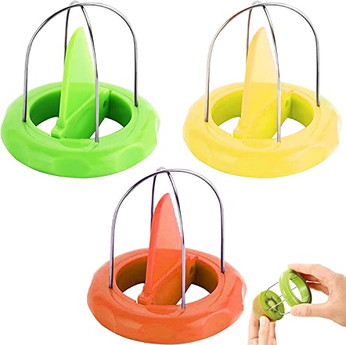 KOMUNJ 3 Stück Kiwi Schäler Obst Kiwi Schneider Kiwi Teiler mit Kunststoffschneider, Mini Fruit Kiwi Cutter Schneidmaschine Küchenhelfer Werkzeuge Peeling von KOMUNJ