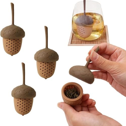 KOMUNJ 3 Stück Silikon Teefilter Kreativen Eichelfilter, Teesieb Für Losen Tee Teeblatt Sieb Aus Silikon Tee Ei Teesieb KOMUNJ 3 Stück Silikon Teefilter Kreativen Eichelfilter, Teesieb Für Losen Tee Teeblatt Sieb Aus Silikon Tee Ei Teesieb von KOMUNJ