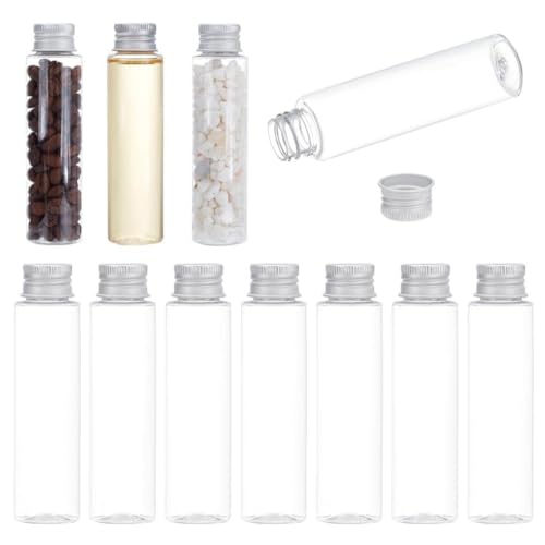 KOMUNJ 30 Stück Klarglasflaschen 50ML Reagenzglas, mit Schraubverschluss, Transparent Laborröhrchen, Für Probentests, Wissenschaftliche Experimente von KOMUNJ