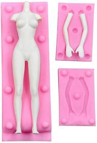 KOMUNJ 3D-Kunststoff-Fondant-Form für Menschen, für Fondant, Schokolade, Gelee, Kuchendekoration, Backwerkzeug, DIY Ton, Gips, Spielzeug, Formen für den menschlichen Körper Female Model von KOMUNJ