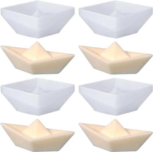 KOMUNJ 4 Stück 3D Origami Boot Silikonform, Kerzenformen Seifenform Kuchen Fondant Silikon Formen Backform für Tortendeko Schokolade Seife Sojawachs Kerzen Handwerk KOMUNJ 4 Stück 3D Origami Boot Silikonform, Kerzenformen Seifenform Kuchen Fondant Silikon Formen Backform für Tortendeko Schokolade Seife Sojawachs Kerzen Handwerk von KOMUNJ