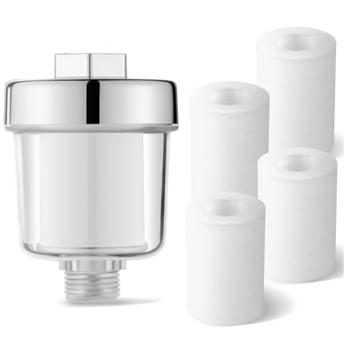 KOMUNJ Duschfilter Wasserfilter Dusche mit 5 Eingedickte Filterkartusche Duschkopf Filter Wasserfilter Wasserhahn Shower Filter for Hard Water Kalkfilter Dusche KOMUNJ Duschfilter Wasserfilter Dusche mit 5 Eingedickte Filterkartusche Duschkopf Filter Wasserfilter Wasserhahn Shower Filter for Hard Water Kalkfilter Dusche von KOMUNJ