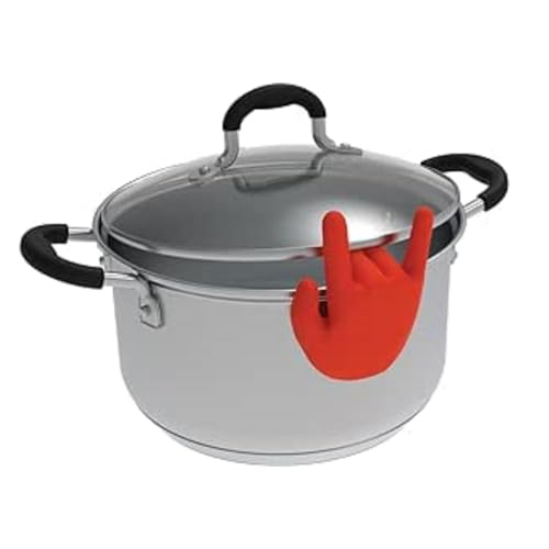 KOMUNJ Silicone Hand Topfdeckelheber, Hand Kochlöffelhalter Finger Spoon Holder,Spoon Holder & Topf-Deckelhalter für Deine Küche in einem von KOMUNJ
