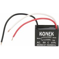 Konek - Motorkondensator 1uF+0,5uF 450Vac mit Drähten Befestigungsschraube M4 von KONEK