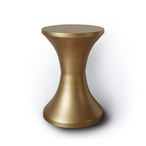 KONEST Metall-Tabouret Tam Tam in Mattgold - Elegantes Design, Praktisch, Vielseitiges Möbelstück für Wohnzimmer, Schlafzimmer, Außenbereich, Robuster und Tragbarer Sitzhocker von KONEST
