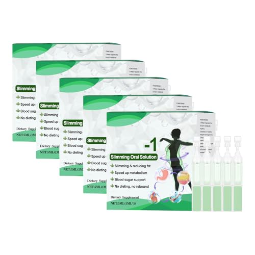 GLP-1 Abnehmen Tropfen,GLP-1 Orale lósung,GLP-1 Orale Flüssigkeit,GLP-1 Oral Solution, GLP-1 Supplement Tropfen Natürliche Pflanzlichen Extrakten für Frauen Männer(1 Box enthält 5 Stück)(5 Stück) von KONG JIMFAN