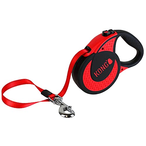 KONG Ultimate Hundeleine, einziehbar, extra groß, Rot, 5 m Klebeband von KONG