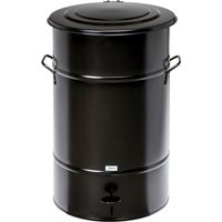 Abfallbehälter in schwarz aus Blech mit Fußpedal 30l Volumen - Kongamek von KONGAMEK