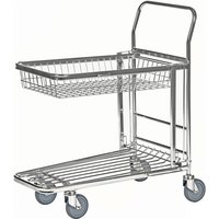 Kongamek Einkaufswagen mit 2 Böden und Gitterkorb 870x530x1010mm Gummi 300kg Tragkraft ohne Bremse Kongamek Einkaufswagen mit 2 Böden und Gitterkorb 870x530x1010mm Gummi 300kg Tragkraft ohne Bremse von KONGAMEK