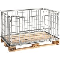 Kongamek Palettencontainer verzinkt 870mm hoch vorne halb zu öffnen passend zu Europaletten 1200x800mm von KONGAMEK