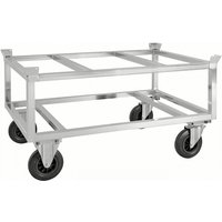 Kongamek Palettenwagen verzinkt und verschweißt 700mm hoch mit Bremse für Paletten 1200x800mm von KONGAMEK