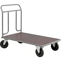 Kongamek Plattformwagen in grau 1274x700x1000mm mit Schiebegriff aus Stahlrohr und Gummibereifung mit Bremse von KONGAMEK