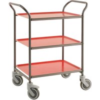 Kongamek Tablettwagen 770x495x960mm Anthrazit grau pulverbeschichtet mit Bremse und 3 Tabletts in rot Kongamek Tablettwagen 770x495x960mm Anthrazit grau pulverbeschichtet mit Bremse und 3 Tabletts in rot von KONGAMEK
