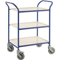 Kongamek Tablettwagen 770x495x960mm blau pulverbeschichtet mit Bremse und 3 Tabletts in weiß Kongamek Tablettwagen 770x495x960mm blau pulverbeschichtet mit Bremse und 3 Tabletts in weiß von KONGAMEK