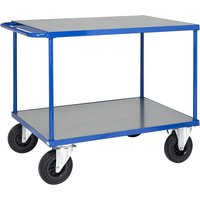 Tischwagen in blau 1100x700x870mm Ladefläche Stahlblech verzinkt mit Schiebegriff und Gummibereifung ohne Bremse - Kongamek von KONGAMEK