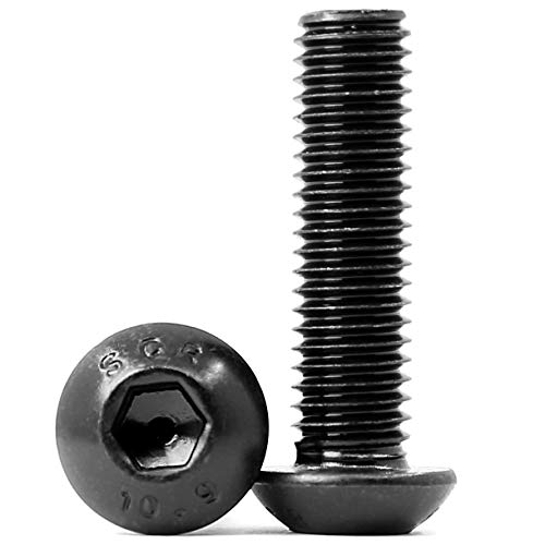 (100 Stück) M4x16mm Linsenkopfschrauben mit Innensechskant 10,9 Grad Kohlenstoffstahl Innensechskantschraube schrauben Vollgewinde schwarz von KONGKI