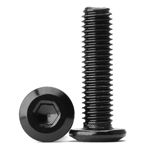 (20 Stück) M5x35mm Flachkopf-Innensechskantschraube 304 Edelstahl Schwarzes Oxid Halbrundkopfschraube Linsenschraube Vollgewinde von KONGKI