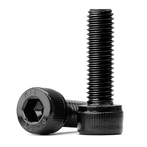 (30 Stück) M6x10mm Zylinderschrauben mit Innensechskant 304 Edelstahl Schwarzes Oxid Zylinderkopfschrauben Vollgewinde von KONGKI