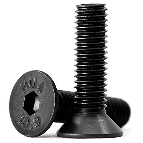 (30 Stück) M6x40mm Senkkopfschrauben mit Innensechskant Schrauben 10,9 Grad Kohlenstoffstahl Innensechskantschraube Vollgewinde schwarz von KONGKI