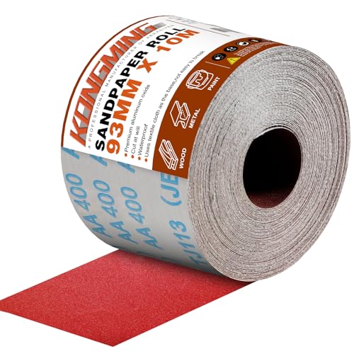 KONGMING Schleifpapier Rolle 93 mm x 10 m Körnung 400 für Handschleifer Handschleifblock KONGMING Schleifpapier Rolle 93 mm x 10 m Körnung 400 für Handschleifer Handschleifblock von KONGMING