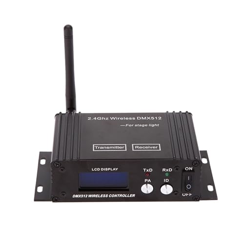 KONGMM DMX Controller, 2,4G Wireless DMX 512 Controller Sender Empfänger, LCD-Display Leistung einstellbar Repeater Beleuchtung Controller von KONGMM