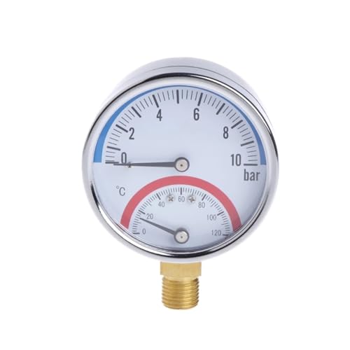 KONGMM Manometer, Manometer mit Metall for Shell 0-10 Bar Thermometer Temperatur Tester Mete KONGMM Manometer, Manometer mit Metall for Shell 0-10 Bar Thermometer Temperatur Tester Mete von KONGMM