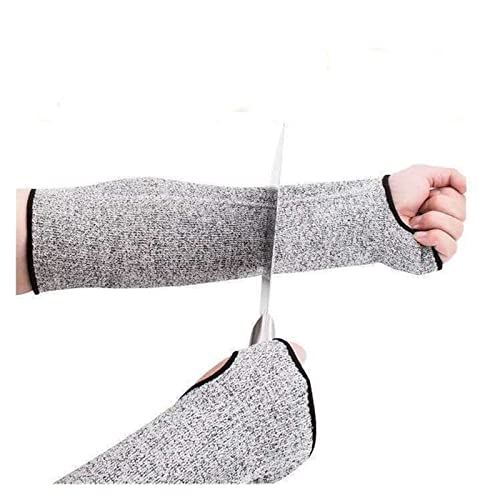 Schnittschutzhandschuhe 1 Stück Level 5 HPPE Schnittfester Durchstichschutz Arbeitsschutz Armmanschettenabdeckung Schnittschutz Level 5 Sicherheitsarbeitshandschuhe Schnitthandschuhe gelten for Holzsc von KONGMM