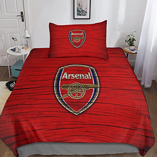 Arsenal Betten Set Kinder 3D Bettbezug Set Gedruckt Bettwäsche Set Für Mikrofaser Kinder Jungen Mädchen Weich Haltbar Atmungsaktive Single（135x200cm） von KONGNY