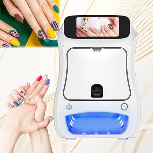 Automatischer Nageldrucker mit Touchscreen & WiFi, 3D Smart Nail Art Machine für Zuhause | Eingebauter Trockner für sofortige trockene, einfache DIY-Nägeldesign-Druckwerkzeuge für Anfänger von KONGQXIAA