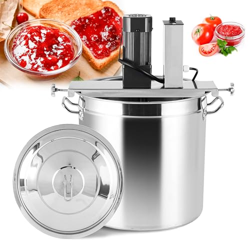 Elektrischer Mixer Professionell - Edelstahl Rührgerät Automatik mit 4-Klingen Schaberlöffel, One-Touch Bedienung für Suppen, Soßen, Getränke, Marmelade, Brei & Lebensmittelzubereitung Model 40 von KONGQXIAA