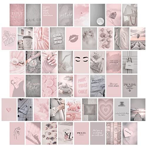Ästhetisches Foto-Wand-Collage-Set, 50 Stück, 10,2 x 15,2 cm, ästhetische Bilder, mädchenhaftes Schlafzimmer-Dekor für Teenager-Mädchen, staubrosa grau, VSCO-Poster für Schlafsaal-Dekoration, trendige Ästhetisches Foto-Wand-Collage-Set, 50 Stück, 10,2 x 15,2 cm, ästhetische Bilder, mädchenhaftes Schlafzimmer-Dekor für Teenager-Mädchen, staubrosa grau, VSCO-Poster für Schlafsaal-Dekoration, trendige von KONGSY