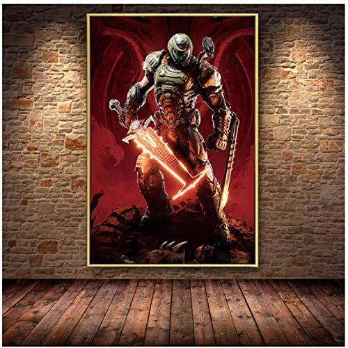 KONGZIR Doom Eternal Hd Das Spiel Poster Leinwand Ölgemälde Wandkunst Bild Wandkunst Living Home Decor -60X80Cmx1Pcs- Kein Rahmen von KONGZIR