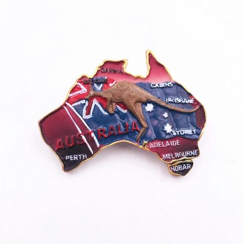 Magnetischer Kühlschrankmagnet aus Kunstharz, Reise-Souvenirs, Australien-Känguru-Karte von KONGZIZZW