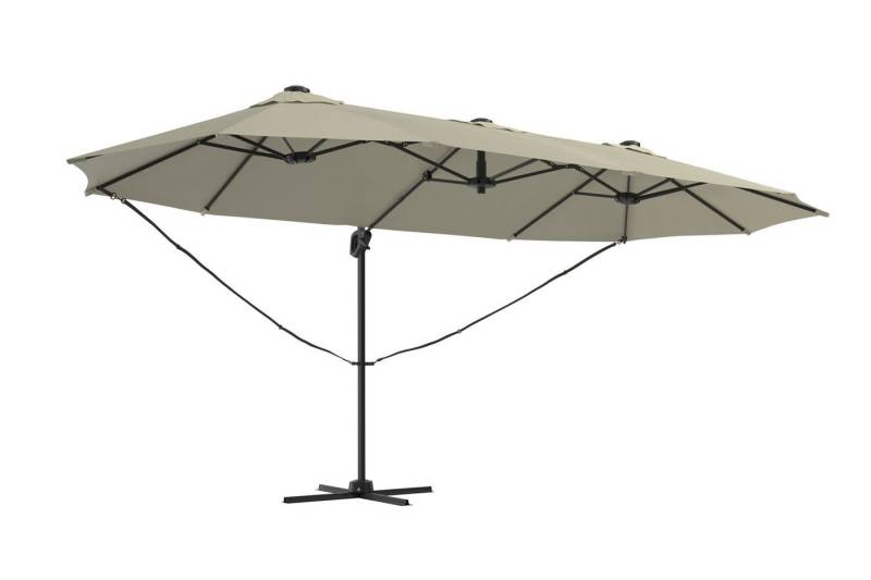 KONIFERA Ampelschirm »Elba« Twin in anthrazit oder creme erhältlich, LxB: 263x455 cm, BxLxH: 455x263x237 cm, um 360° drehbar von KONIFERA