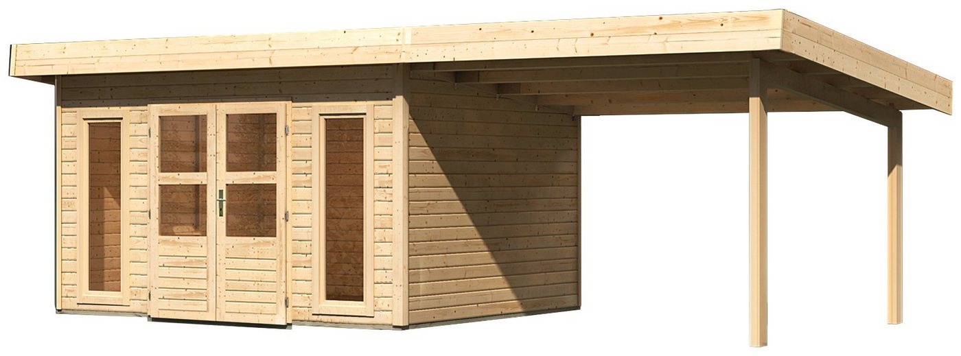 Karibu Gartenhaus Perlsee 4, BxT: 664x360 cm, (Set), mit Anbaudach von Karibu