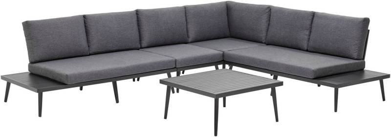 KONIFERA Gartenlounge-Set Denver, (Set, 14-tlg., 2x 2er Sofa mit Ablae, 1x Ecke, 1x Sessel, 1x Tisch 85x85x39,5cm), Aluminium, inkl. Auflagen, individuell stellbar, 6 Personen von KONIFERA