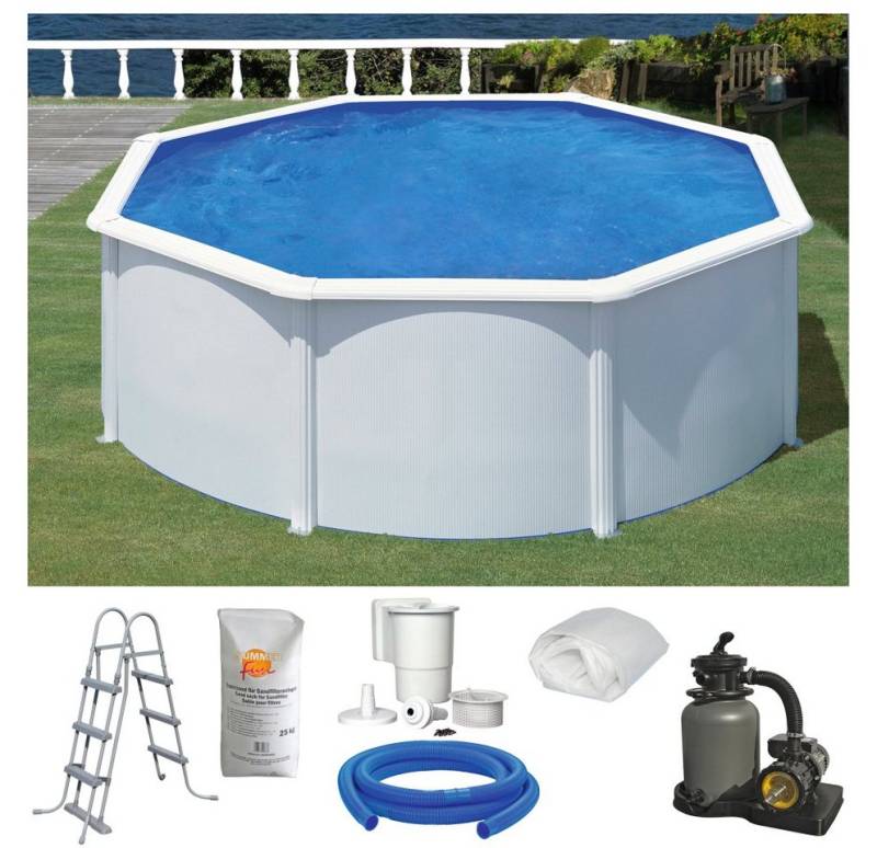 KONIFERA Rundpool MALAGA 3 (Set, 6-tlg), Höhe: 120 cm, stabile Konstruktion durch breiten Handlauf von KONIFERA