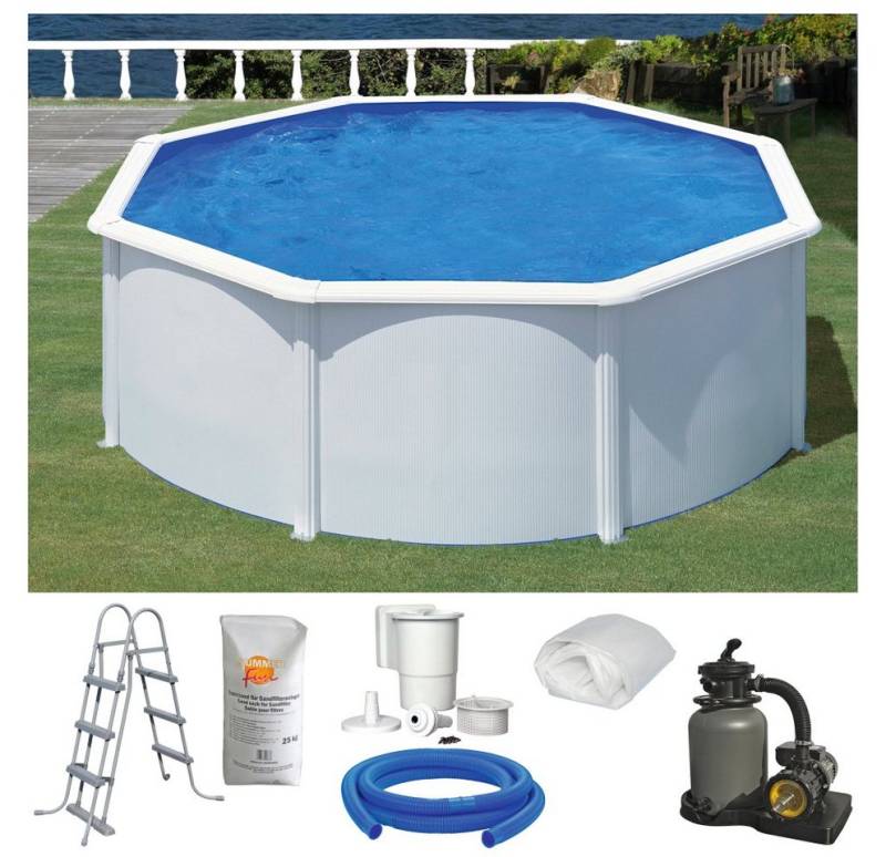 KONIFERA Rundpool MALAGA 3 (Set, 6-tlg), Höhe: 120 cm, stabile Konstruktion durch breiten Handlauf von KONIFERA