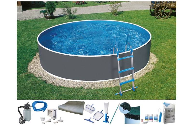KONIFERA Rundpool VEGAS (Set, 10-tlg), moderne Optik, inkl. umfangreichem Zubehör von Konifera