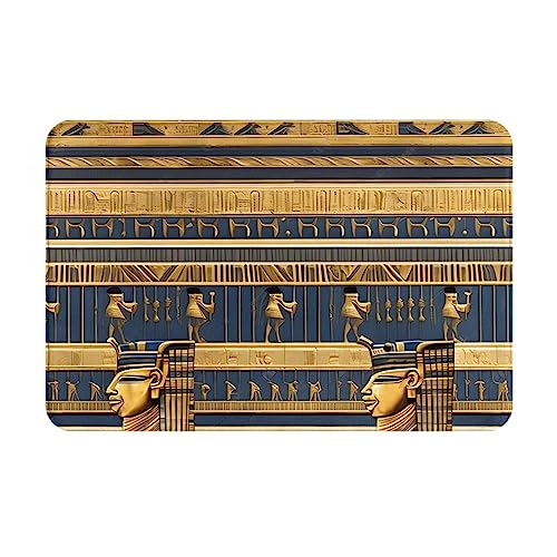 KONJEELIO Fußmatte für den Innen- und Außenbereich, Motiv: ägyptische Pharaonische Fresken, saugfähige und rutschfeste Fußmatte für den Eingang, 60 x 40 cm von KONJEELIO