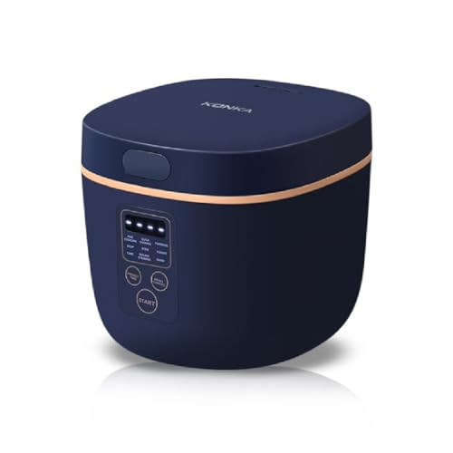 KONKA Reiskocher klein 2L, 18 mins Schnelle Zubreitung Mini Reiskocher, Reiskocher Anti-Überlauf, Reiskocher Warmhaltefunktion, 24Std. Timer & Premium Innentopf mit Dampfgarer, 9 Programme von KONKA