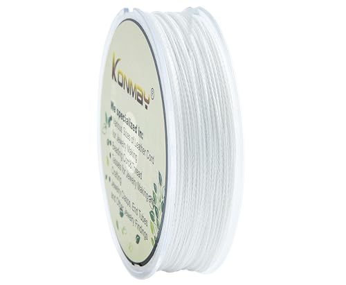 KONMAY 0.40mm Geflochtene Angelschnur mit starker 4-Fach Flechtung,90 Meters Angelschnur geflochten und flexibel,Extra starker Faden zur Schmuckherstellung, Perlenweben, Webstuhlarbeit, Basteln von KONMAY