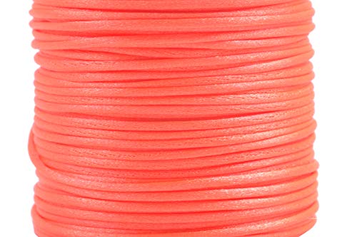 KONMAY 1.0mm Satinschnur/Flechtkordel Nylonschnur Friesen Faden Schnur für Schmuck Kunsthandwerk,73 Meters/Rolle, Neon Orange von KONMAY