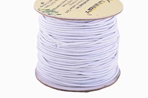 KONMAY 1.5mm 45 Meters Runde Elastische Schnur,Elastic-Kordel,Elastische Perlenschnur Elastisch Band Zum Nähen und Handwerk, GummiKordel,Elastische PerlenschnurWeiß von KONMAY