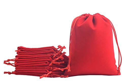 KONMAY 20 Stück Rot weicher Samtbeutel Schmuckbeutel mit Kordelzug, 7x9cm Samt Säckchen Hochzeit Party Geschenksäckchen KONMAY 20 Stück Rot weicher Samtbeutel Schmuckbeutel mit Kordelzug, 7x9cm Samt Säckchen Hochzeit Party Geschenksäckchen von KONMAY