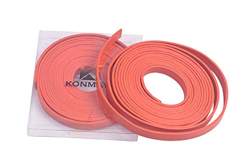 KONMAY 3 Meters 10.0x2.0mm Lederband Flach/Lederstreifen/Lederriemen, Orange von KONMAY