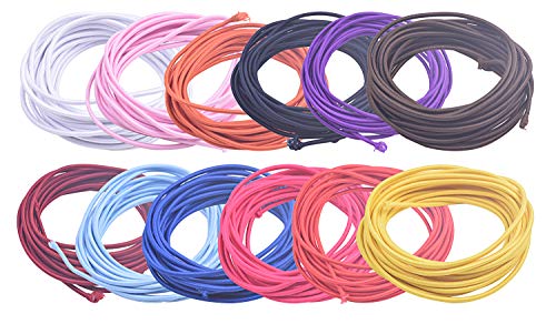 KONMAY 54 Meters 2.5mm Runde Elastische Schnur,Elastic-Kordel, Elastisch Band Zum Nähen und Handwerk, Gummikordel, Mixed von KONMAY